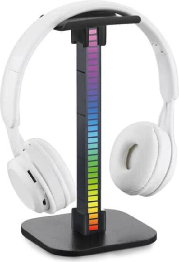 RGB-hodetelefonstativ med displayfeste, skrivebordsorganisering for PC-spilltilbehør (Pickup-lys)