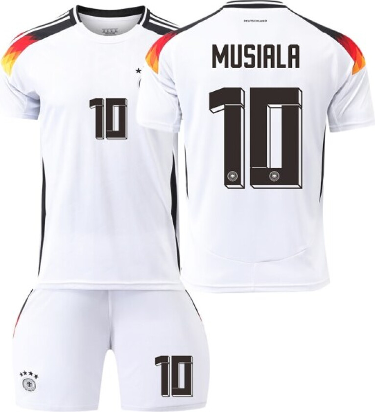 Tyskland Hjem Euro 2024 Drakt Fotballdrakt Barn Menn Kit Nr. MUSIALA sockless M