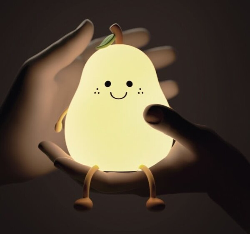 Søt smilende pære silikon nattlampe med 7 farger LED-lys Ki-WELLNGS