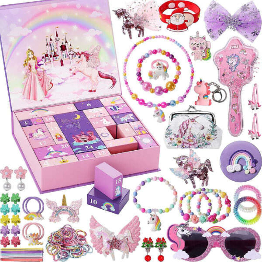 Adventskalender for jenter - Unicorn gaver til jenter Adventskalender 24 dagers overraskelsesgaver De beste gavene til døtre, barnebarn