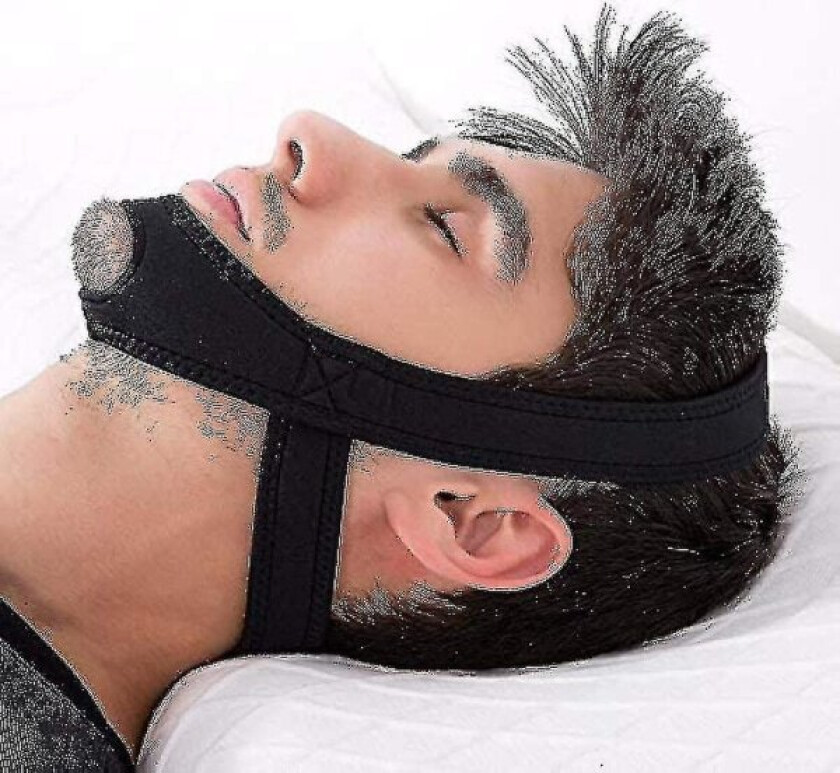 Anti-snorking Band Anti-snorking Cpap Justerbar Hakestropp Søvnapné Kjeveløsning - FARGE: svart