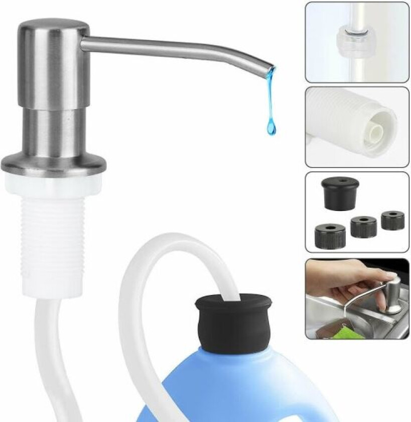 300 ml Diskbenk Såpedispenser Kjøkken Rustfritt Stål Håndsåpe