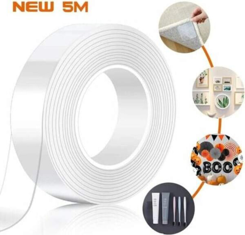 Ekstra sterk dobbeltsidig tape 5m Magic Nano Dobbel