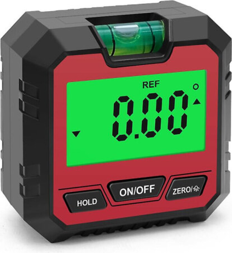 Presisjons digitalt inklinometer Elektroniske goniometre Magnetisk base Digital vinkelmåler Vinkelmåler Bevel Box -rød
