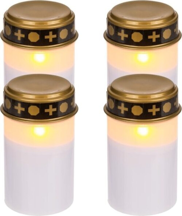 1/2/4-pakning - Gravlys LED / Lys - Lys for graver 1200 timer 4-Pack