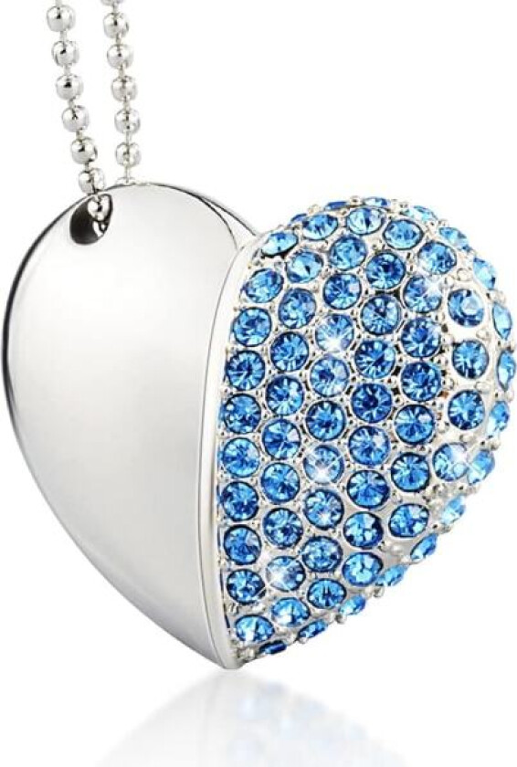 USB-minnepinne 64 GB USB-nøkkel hjerte-halskjede USB 2.0-nøkkel original gave til kvinner 64 GB USB-minnepinne metallpendrive, gave til bursdag, jul, vi