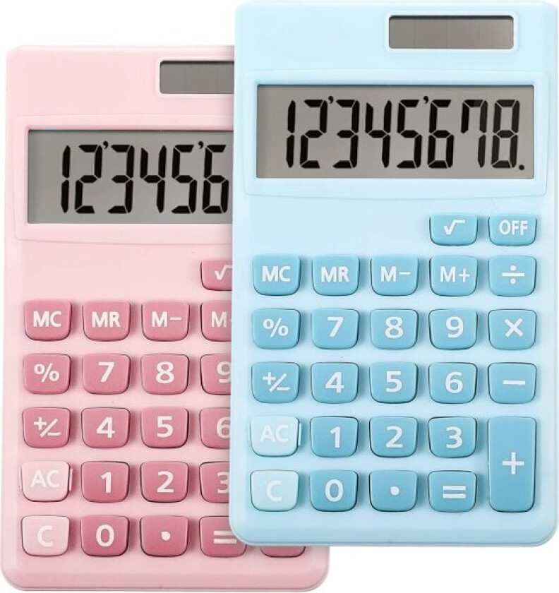 2 grunnleggende standard kalkulatorer mini digital skrivebords kalkulator egnet for barns hjem skole