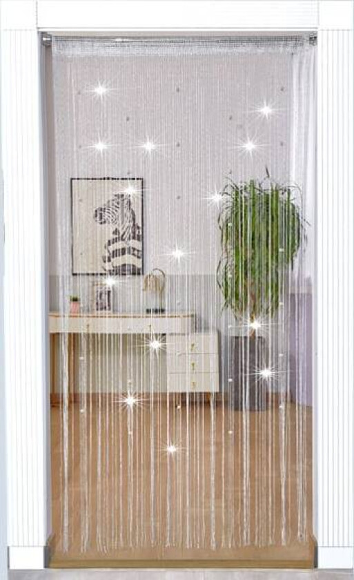 Perle-dørgardin (hvit 100 * 200 cm), med flygende gardiner
