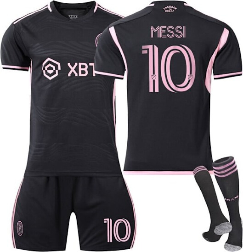 Major League Soccer Messi Nr. 10 Miami International Fotballdrakt Hjemme Borte Voksen Barn Fotballdraktsett Best Best Borte Borte Away Kids 20(110-120cm)