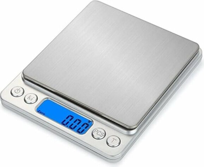 Kjøkkenvekt USB-oppladbar 3kg/0,1g digital bakevekt, elektronisk presisjonsvekt i rustfritt stål
