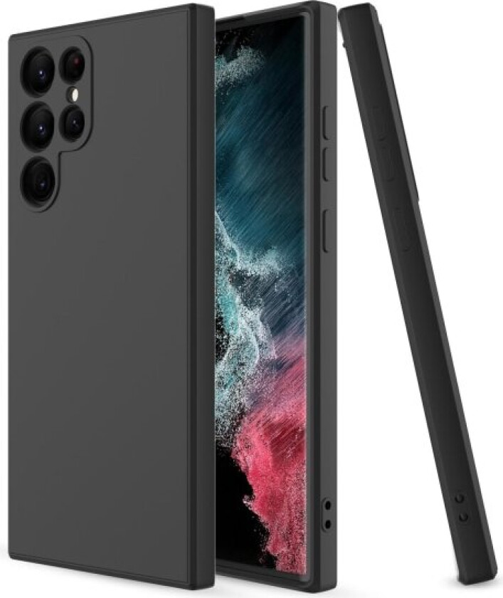 Deksel i gummi, Samsung S22 Ultra - Matt overflate Black