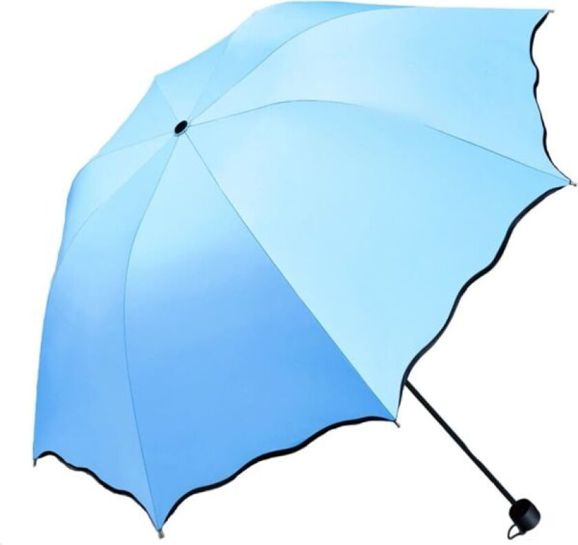Dame Parasol Paraply UV-beskyttelse for kvinner Parasol Lett Anit-UV Paraplyer for sommer solbeskyttelse Sky Blue