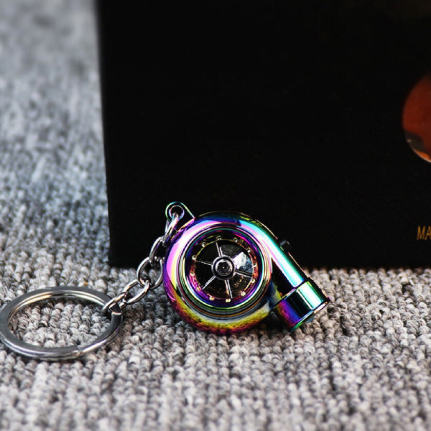 Elektrisk Mini Turbo Turbo Nøkkelring Spinning Turbin Nøkkel Flerfarget one size