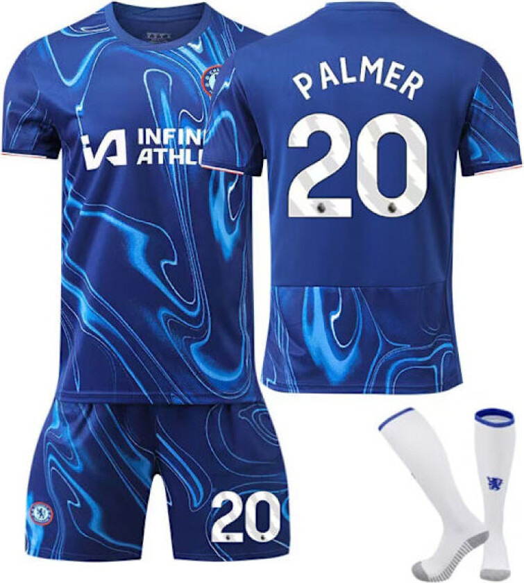 2024-2025 Chelsea Hjemme Barnas Fotballdrakt med sokker NO.20 Palmer Adult M