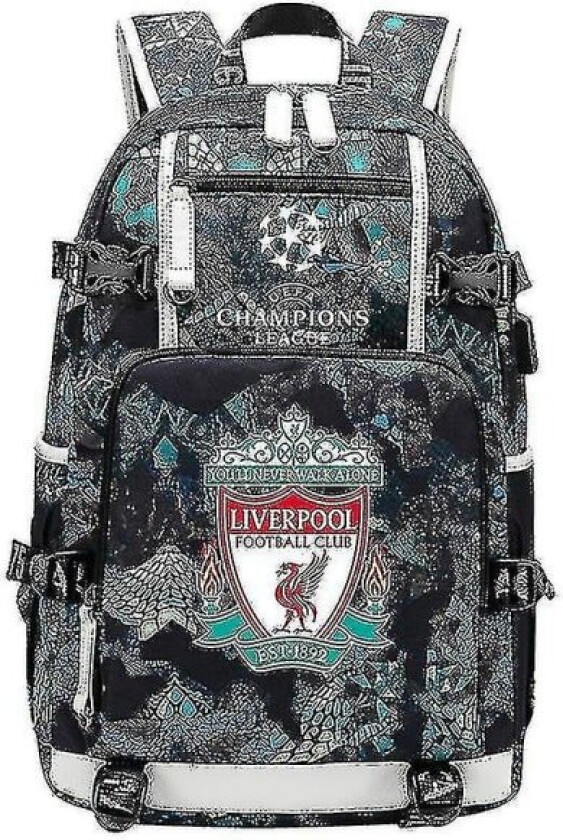 Liverpool Champions League Trykk Ryggsekk Fritids Sportsveske Multifunksjonell Dataveske