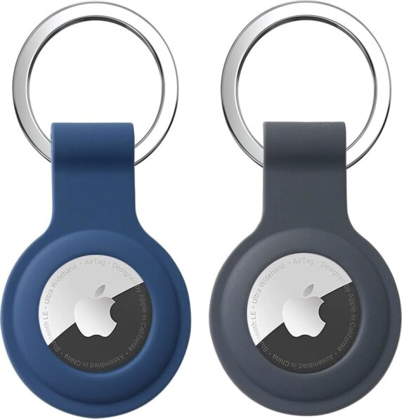 2-pak anheng til Apple AirTag nøkkelring, Airtags etui, silikondeksel, helkropps ripebestandig beskyttelsesdeksel for AirTag med nøkkelring