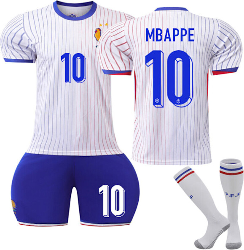 UEFA Euro 2024 Frankrike Borte Barn Fotballdrakt Nr. 10 Mbappe 24