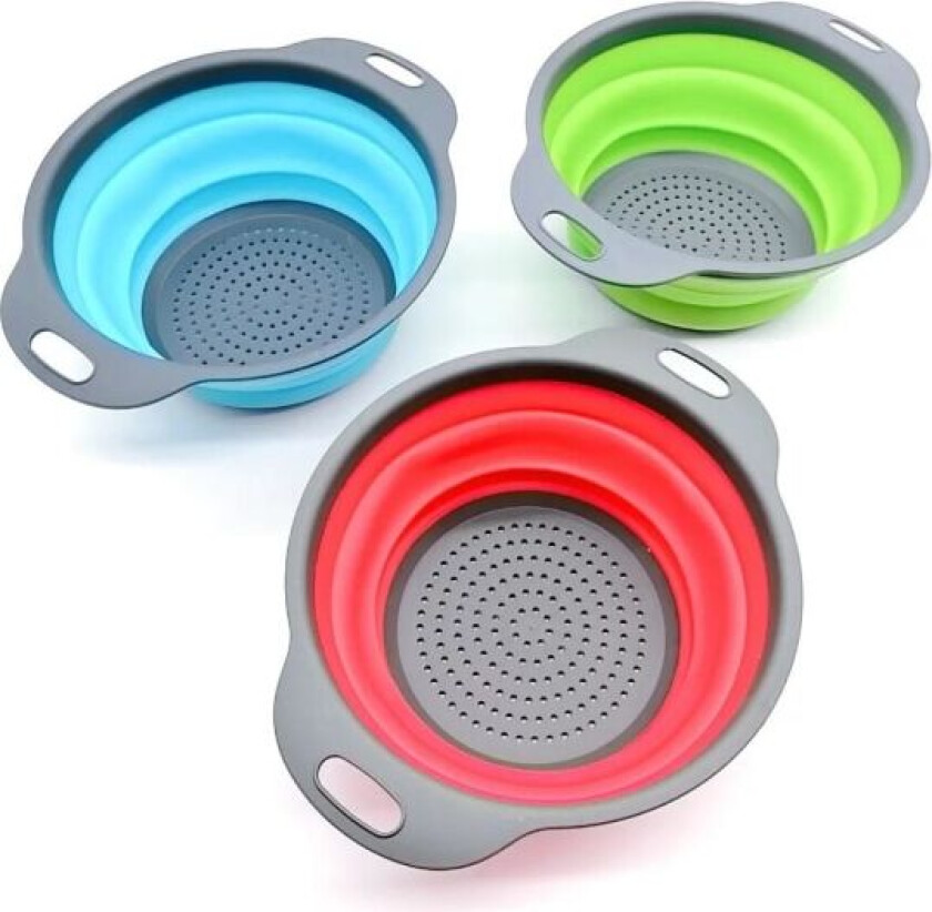 3 stk dørslag Sammenleggbart silikonsiktsett