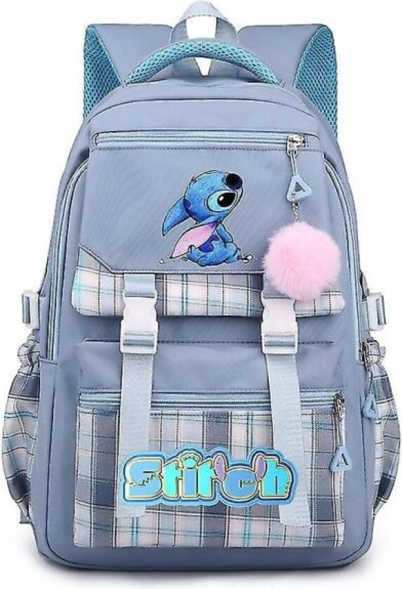 Ny Lilo Og Stitch Stitch Stitch Skoleveske Student Ryggsekk Ryggsekk(Stitch ryggsekk, blå 3)