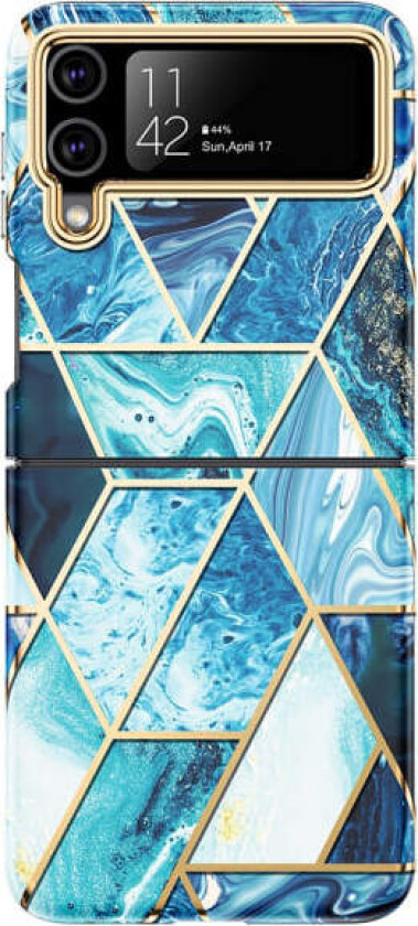 Samsung Galaxy Z Flip 3 - Eksklusivt støtdempende marmordeksel Blå