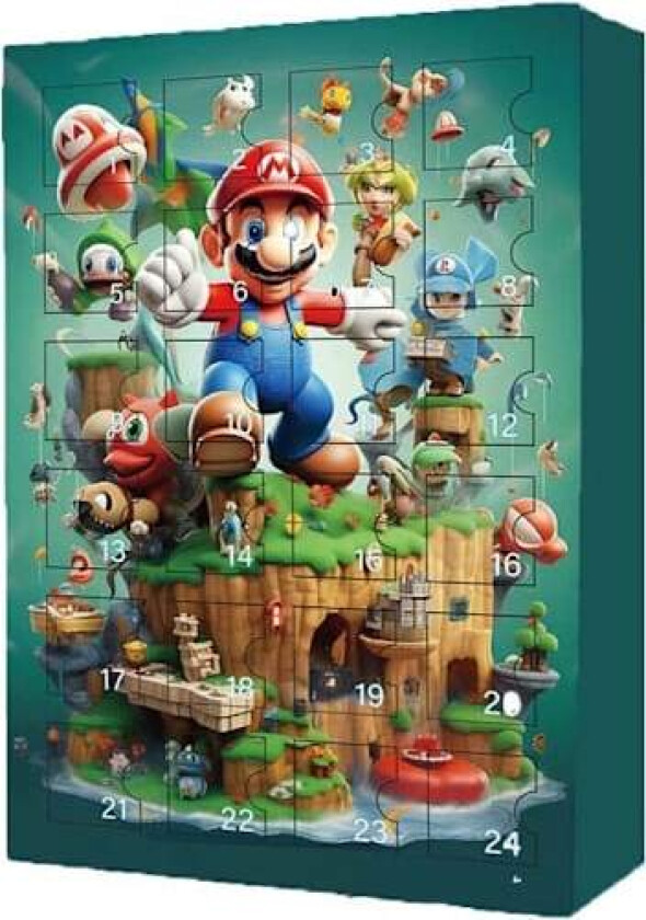 Julekalender med nedtelling til jul 2024, 24 deler, Mario Jul, 24 dagers nedtellingskalender, Blind Box, Julegave til barn og voksne B