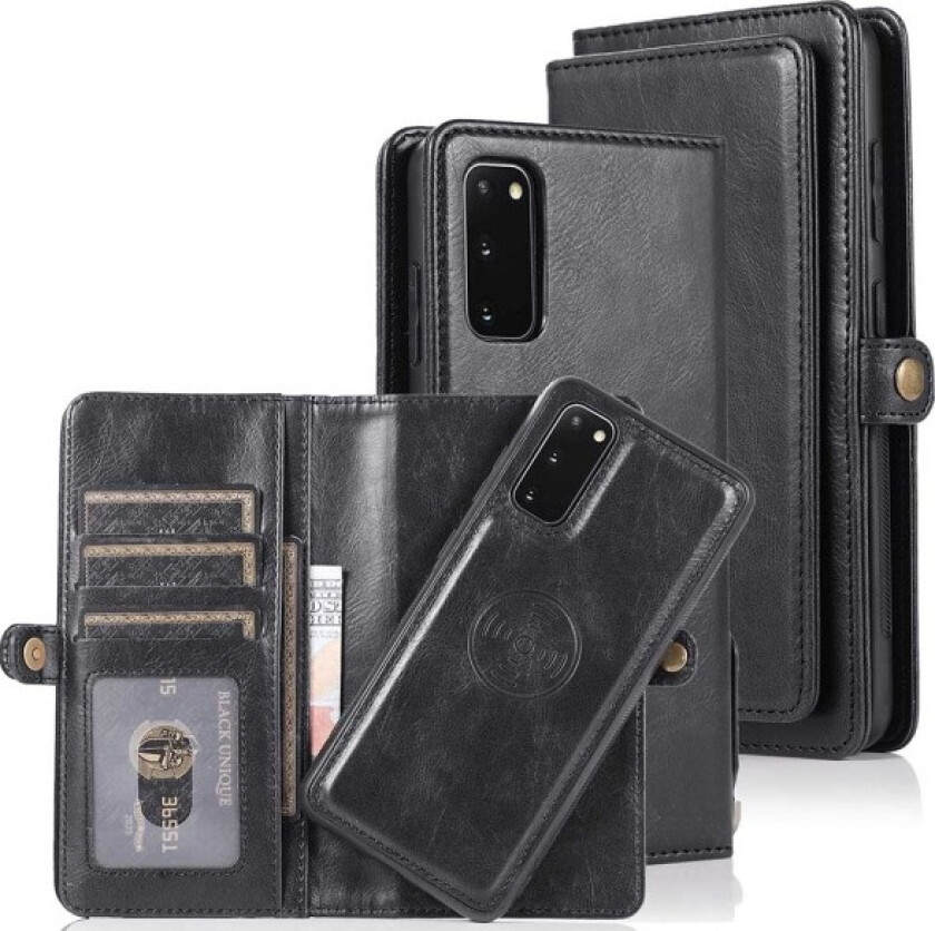 Samsung Galaxy S20 FE - Praktisk 2-i-1-lommebokdeksel Svart