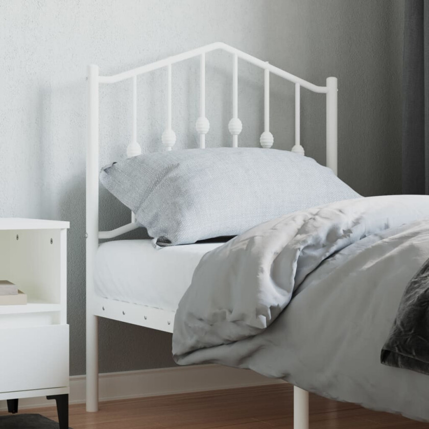 Sengegavl i metall hvit 75 cm