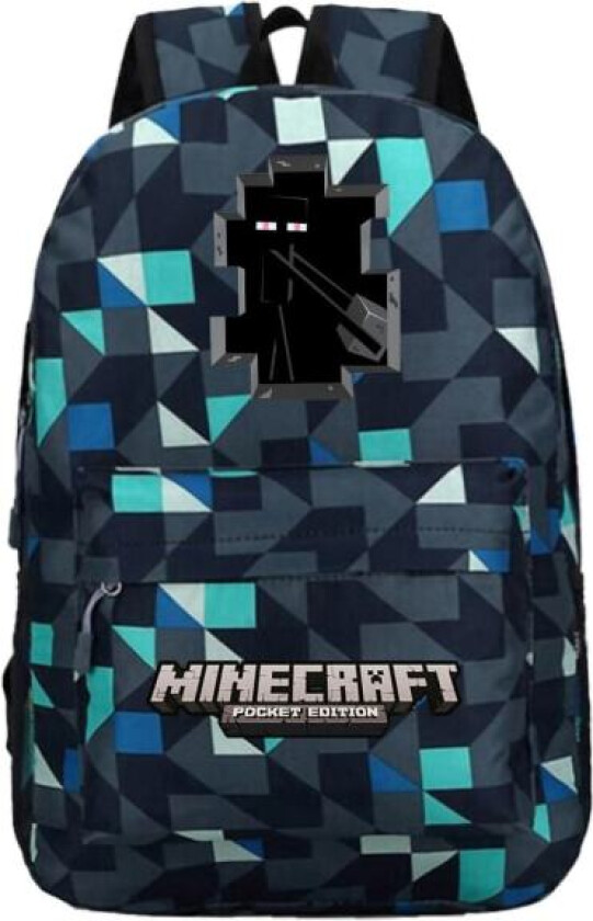 Minecraft ryggsekk Studentryggsekk Blue Grid ~ 7 -1
