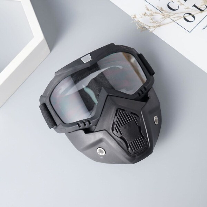 Lbq Menn Dame Ski Snowboard Mask Snøscooter Skibriller Vindtette motocross Vernebriller Vernebriller med munnfilter C3