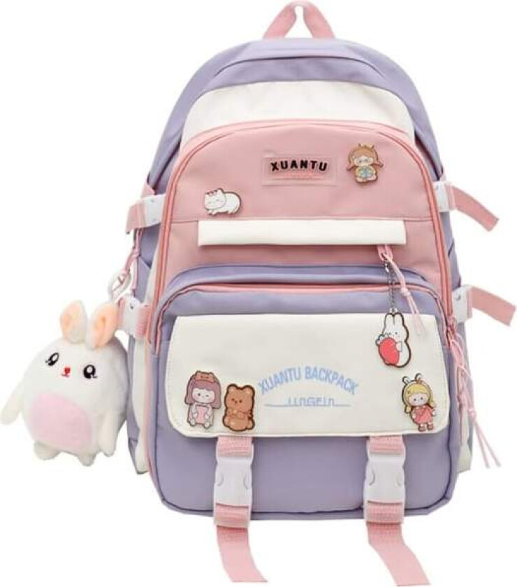 Kawaii Ryggsekker for Jenter, Tenåringsjenter Casual Daypack (Lilla)