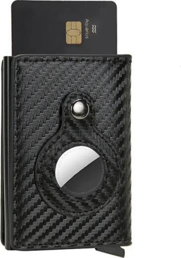 Lommebok med Airtag-holder Karbon RFID-kort holder 5 kort Svart one size