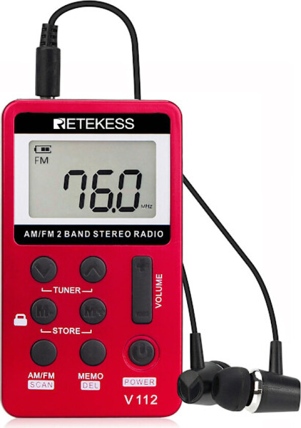 V112 Bærbar Mini Radio, Oppladbar Am Fm Radio, Stasjonslagring, Søvn