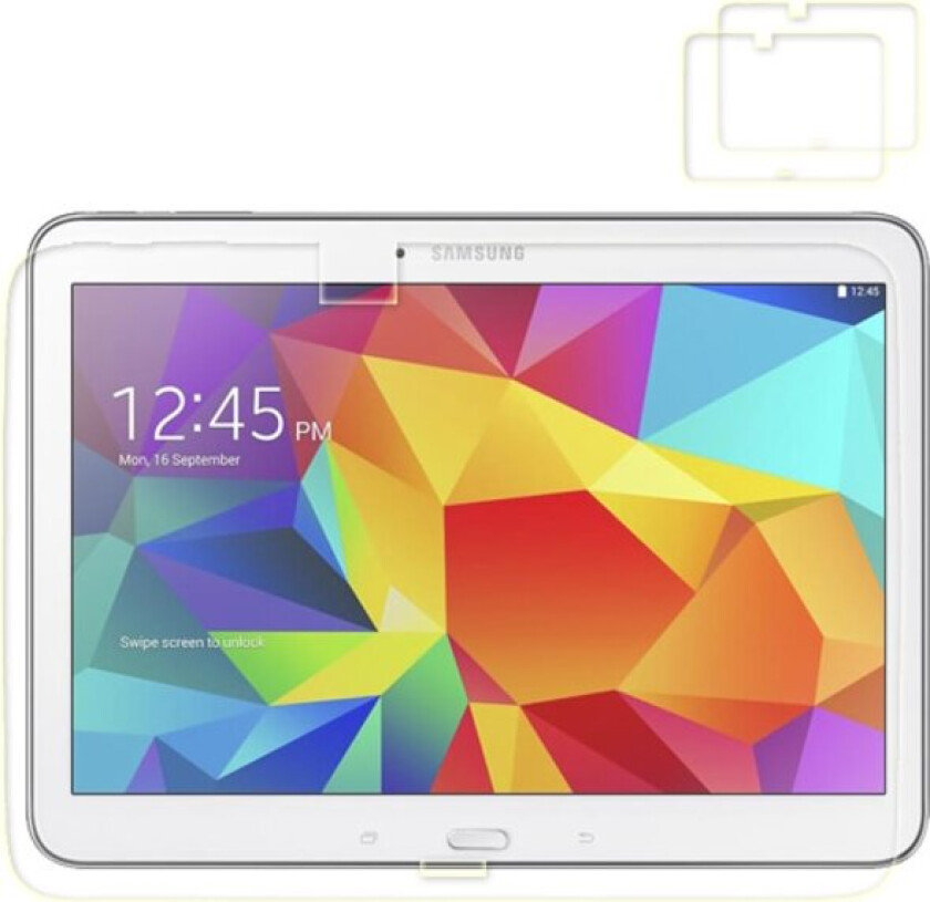 SAMSUNG GALAXY Tab 4 10.1 folie Skjermbeskytter Displaydeksel 2 stk Transparent