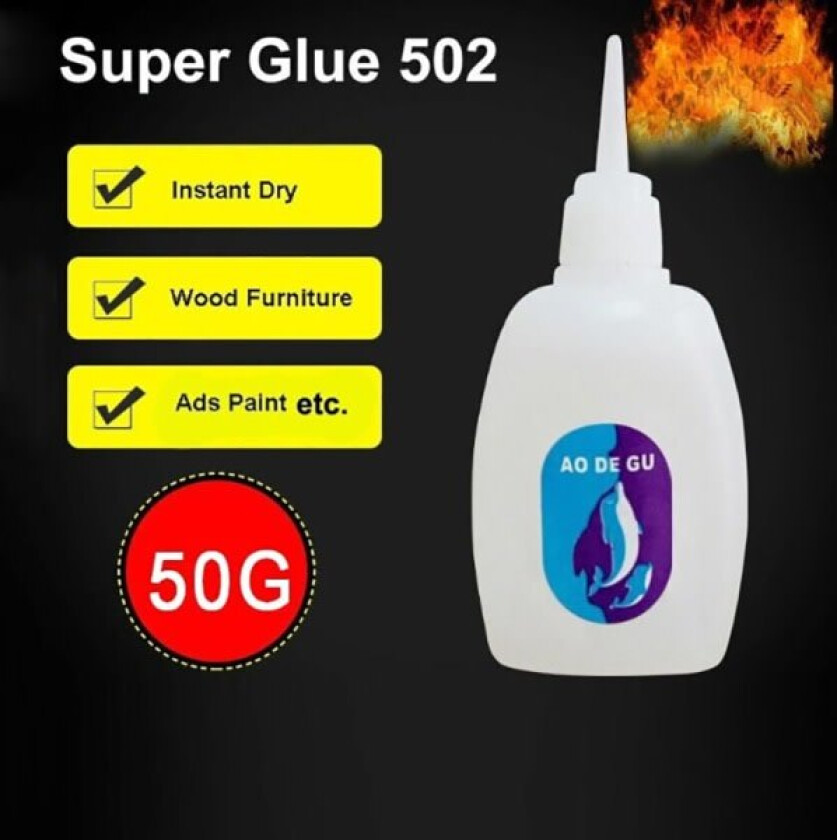 50 g superlim cyanoakrylat øyeblikkelig lim sterk adhesjon F CDQ