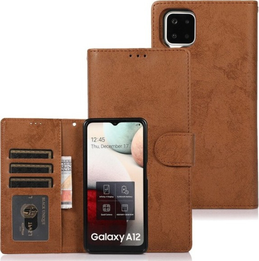 LEMANs Smart Plånboksdeksel (2 i 1) - Samsung Galaxy A42 Brun