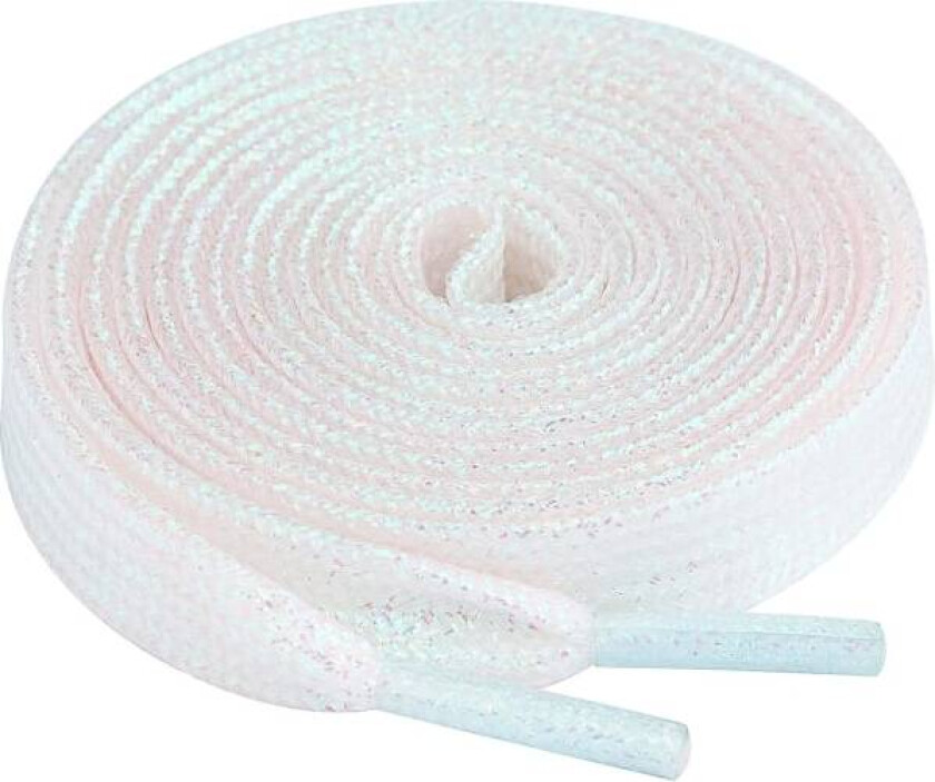 Bilde av 2 Par Premium Glitter Flat Skolisser - 140cm - Hvit, Premium 10mm