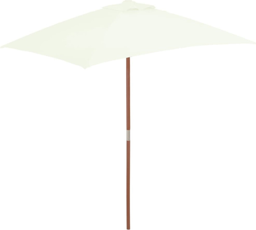 Parasoll med trestang 150x200 cm sandfarget