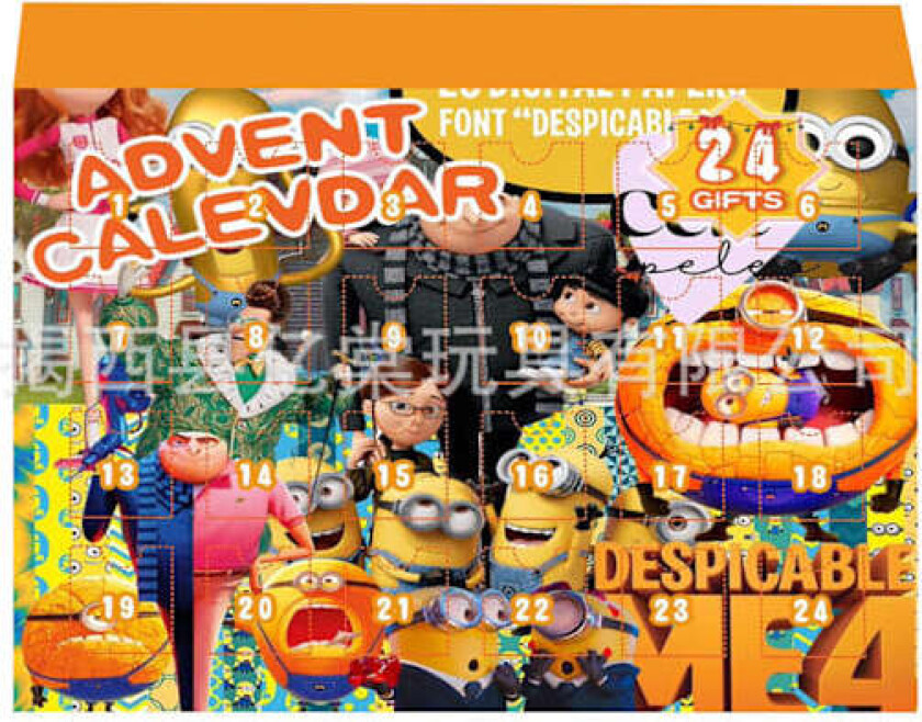 Xbi - 2024 Minions Julegave Blind Box Jul Adventskalender 24 Nedtelling Overraskelse D