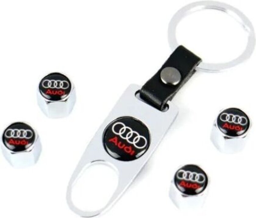 Audi-logo ventilhetter med nøkkelring Silver one size