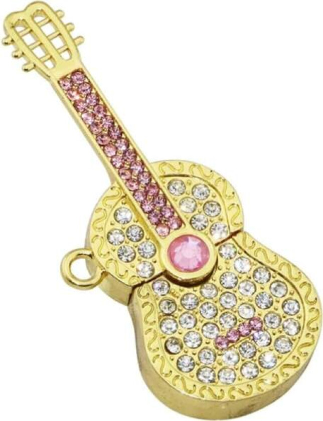 8 GB metallgitar USB-minnepinne (gull), modell 3.0 USB-flash-minnepinne, datalagring minnepinner