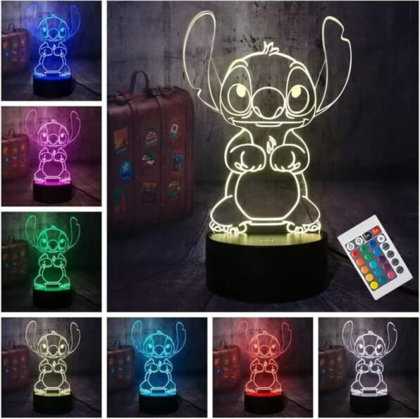Stitch nattlampe, Lilo og Stitch gaver 3D Stitch lampe leketøy