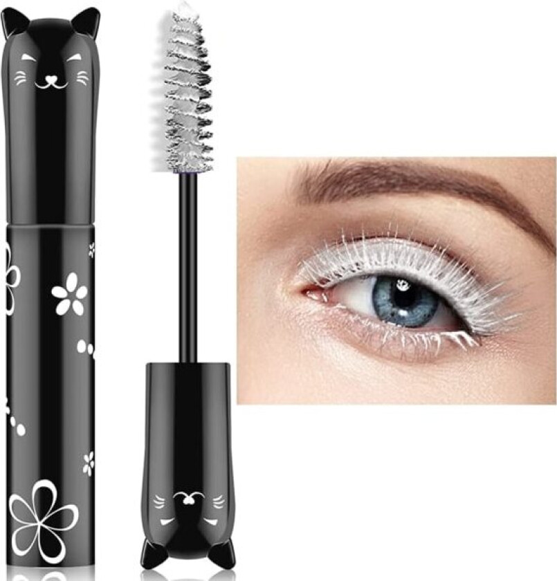 CDQ Fargerik mascara, vanntett langvarig tykk mascara (hvit)