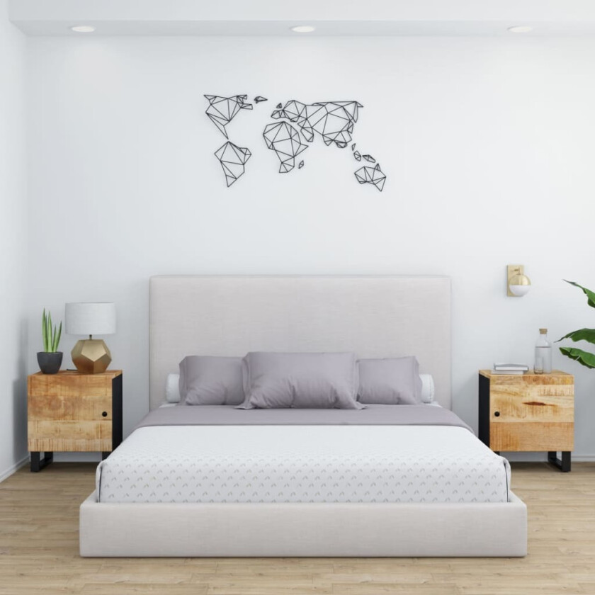 Nattbord 2 stk 40x33x46 cm heltre mango