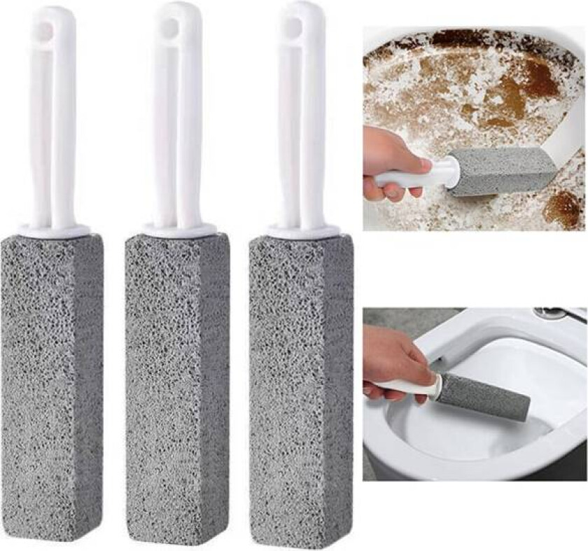 Pimpsten toalettbørste Husholdning toalettbolle Rengjøring Limesc Grå 3.8*3.8*23.5CM Grå Gray 3.8*3.8*23.5CM