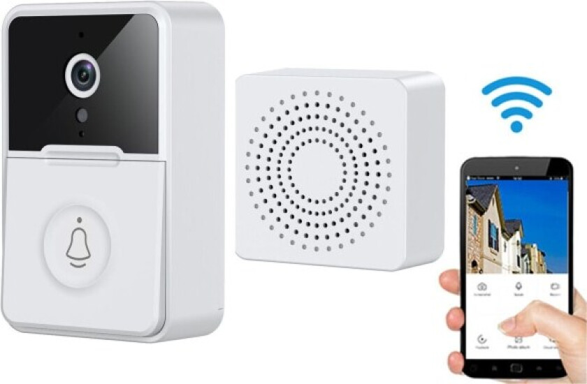 Smart trådløs dørklokke med kamera, WiFi videodørklokke med chime