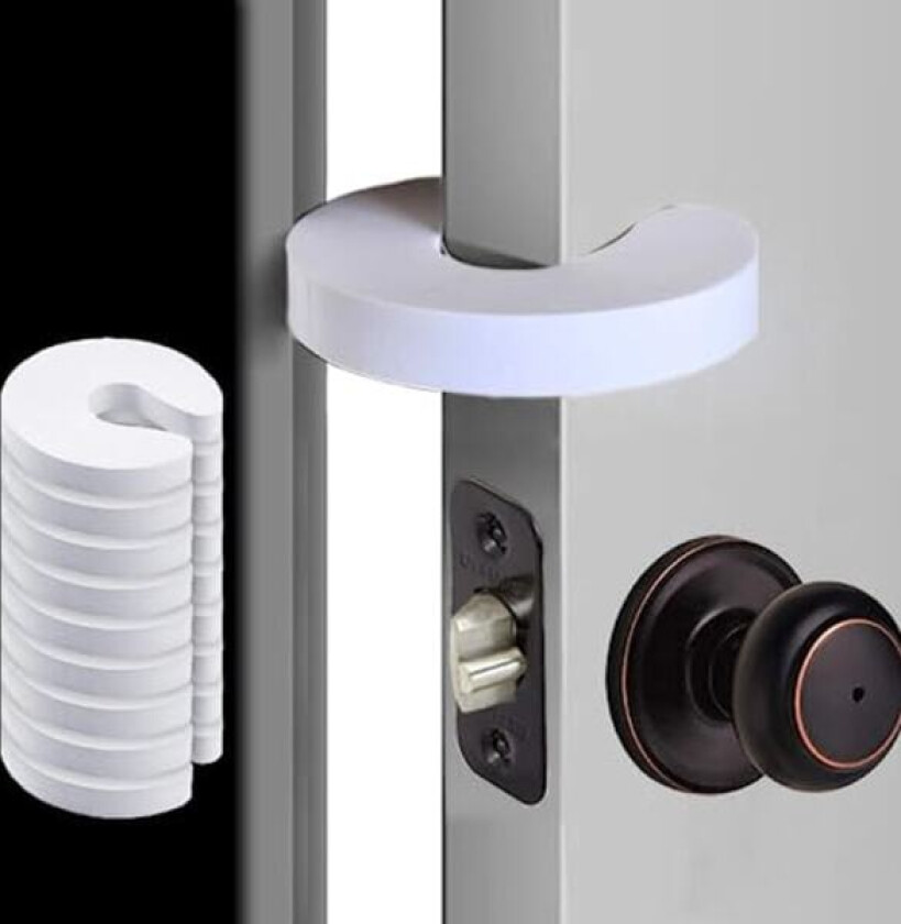 8-Pack - Dørstopper for barn / Barnesikkerhet - Klembeskyttelse - Hvit