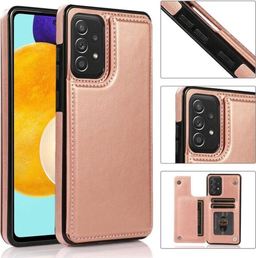 Samsung Galaxy A52 - Stilsikkert NKOBEE-deksel med kortholder Roséguld