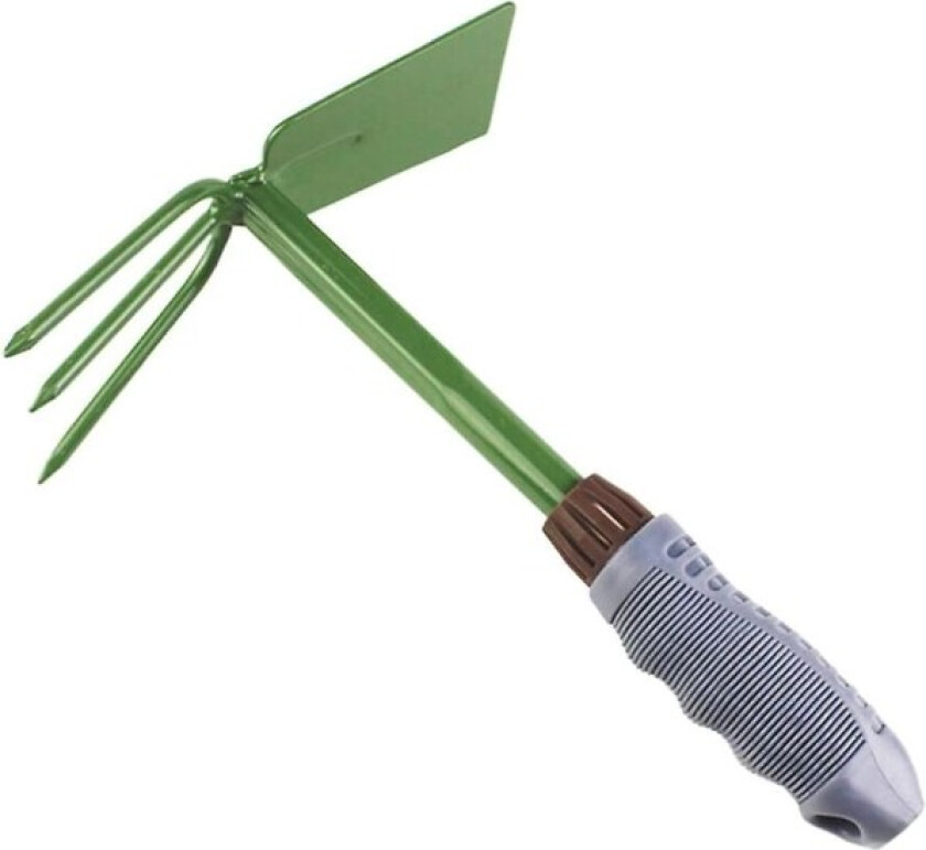 Hagehakkemaskin i metall, liten hakke, håndverktøy for hage, utendørs gårdsplass, plen