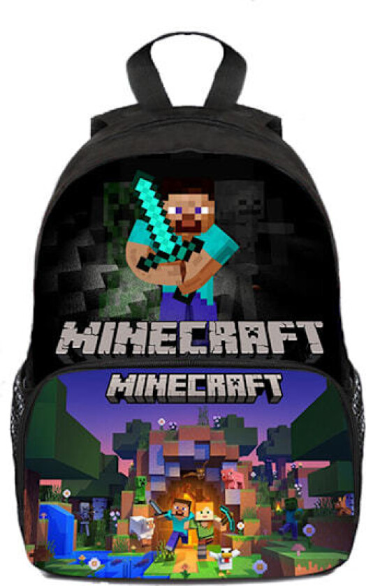 Minecraft Ryggsekk for Barn Skolesekk Ryggsekk Figurer Bag