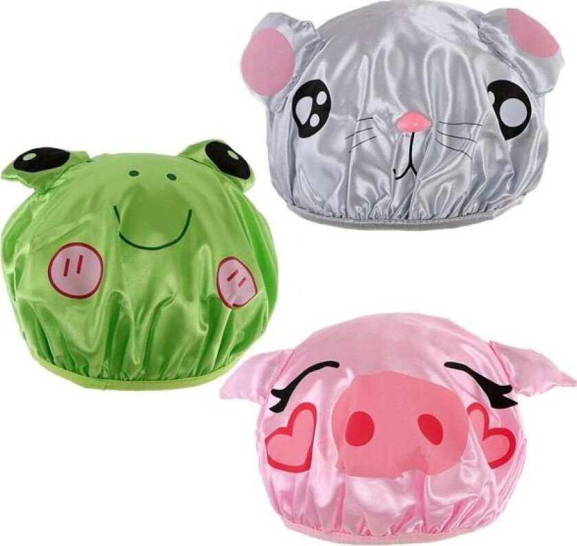 TG 3-pakks vanntett gjenbrukbar badehette Morsomme tegneserie-dyrbader for barn